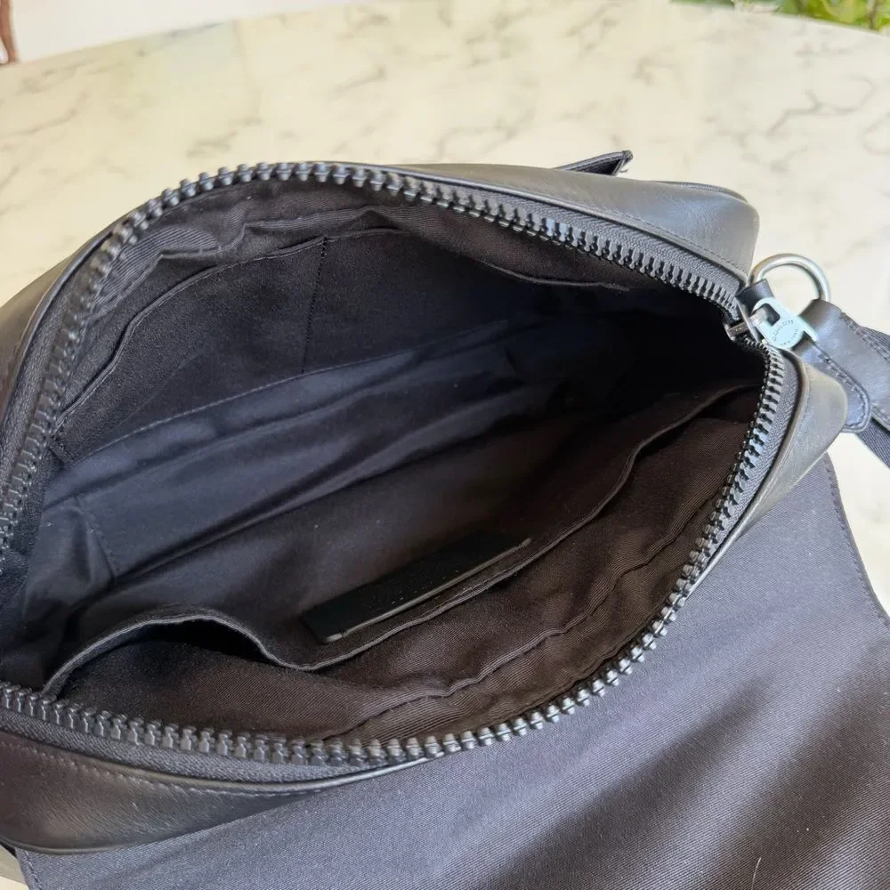 Coach Track Crossbody In Signature Canvas & Leather Messenger Bag C3747 Black